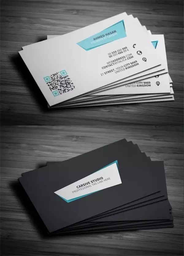 business card，Design，QR code，plane，